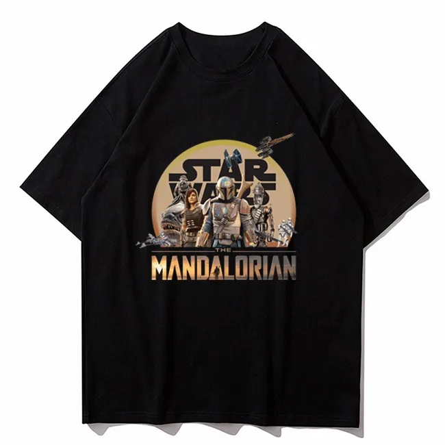 Star Wars Mandalorian Line-Up T Camasa pentru Barbati Film Supradimensionat tricou Negru din Bumbac Harajuku Bărbați Îmbrăcăminte de Vară Droshipping