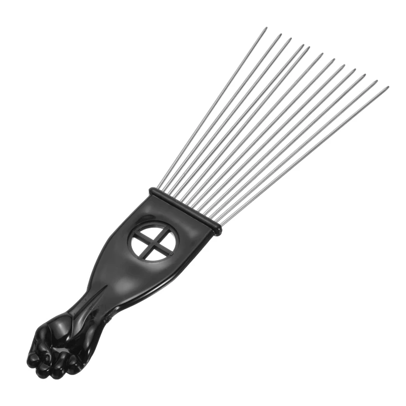 Mayitr 3 Dimensiune Negru Pumnul Afro Metal Pieptene Parul African Pik Pieptene Perie Salon Coafura Coafura Instrument De Styling