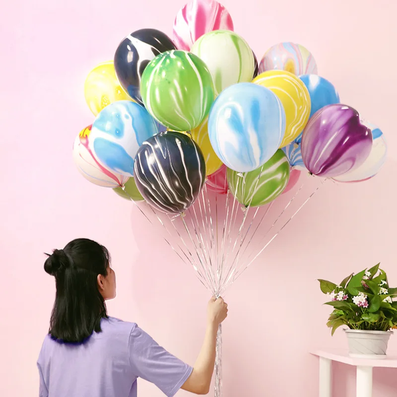 5pcs 12 inch Bomboane Culori Pictura Agat Baloane Colorate Nor Balon cu Aer Petrecere de Ziua Curcubeu Balon Decor Balcon